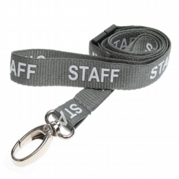grey staff lanyard with lobster clip