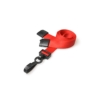 plain lanyard with plastic j clip and safety breakaway red
