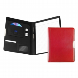 leather a4 pad holder red