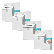 Wall-Mounted or Countertop Suggestion Box with DL Leaflet Holder – White PMMA Acrylic