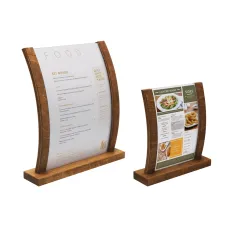 Menu Sign Holder – Curved Wood