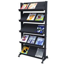 Adjustable 5-Shelf Literature Display Unit – Mobile & Modern Adjustable 5-Shelf Literature Display Unit – Mobile & Modern