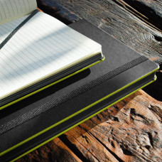 Laser Premium Soft-Touch Black Notebook with Stylish Edge Trim Laser Premium Soft-Touch Black Notebook with Stylish Edge Trim