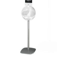 Freestanding Clear Display Sphere with Weighted Aluminum Base — 21cm Sphere, 107cm Total Height