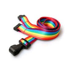 Rainbow Lanyard Plastic J Clip Rainbow Lanyard Plastic J Clip