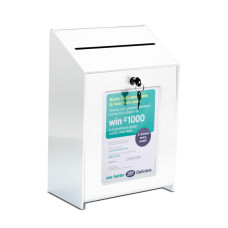 Lockable White Acrylic Suggestion & Ballot Box – Secure, Stylish & Versatile