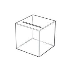 Square Medium Suggestion Box – Clear Acrylic, Countertop Only (205mm)