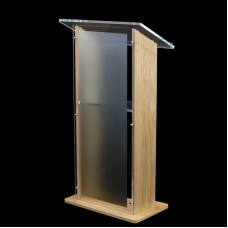 Contemporary Veneered Oak Lectern – Personalised Presence for Corporate Events