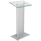Tempered Glass & Steel Lectern – Contemporary Sophistication for Modern Spaces Tempered Glass & Steel Lectern – Contemporary Sophistication for Modern Spaces
