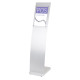 Curved A4 Free Standing Info Holder – Brushed Aluminium Display Stand