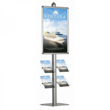 A1 Retail Poster Display Stand – Single Sided with 4 A4 Literature Holders