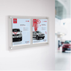 Wall-Mounted A4 Twin Poster Holder – Crystal Clear, Contemporary & Built to Showcase Wall-Mounted A4 Twin Poster Holder – Crystal Clear, Contemporary & Built to Showcase