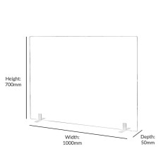 Acrylic Desktop Sneeze Guard Screen with Feet Clamps