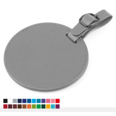 Circular Luggage Tag – Soft-Touch Vegan PU with Custom Branding
