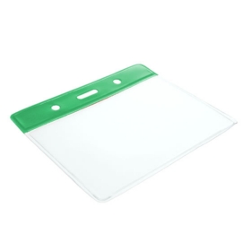 Coloured top pvc name tag green
