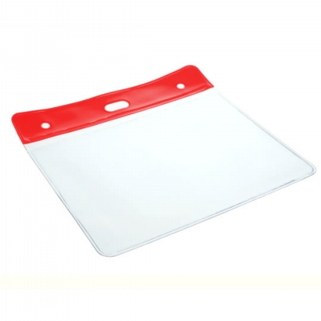 coloured top pvc name tag red
