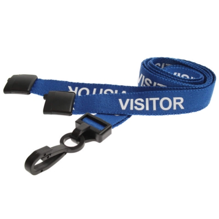 lanyard badge holder visitor plastic clip bliue