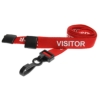 lanyard badge holder visitor plastic clip red