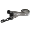 lanyards badge holders staff plastic clip grey