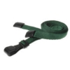 plain lanyard with plastic j clip and safety breakaway green