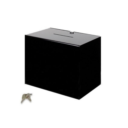 black lockable acrylic ballot box