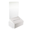 white acrylic suggestion box a5 or a4 header and leaflet pocket3