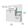 white acrylic suggestion box with built in literature holder
