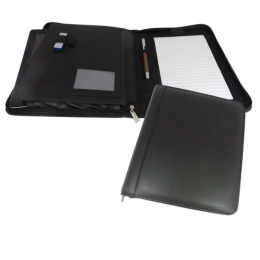 a5 zipped leather conference folder for laptops