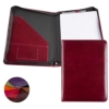 leather folder with zip burgundy