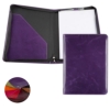 leather folder with zip purple