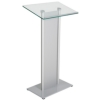 tempered glass podium with front panel