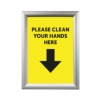 please clean hands here