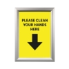 please clean hands here